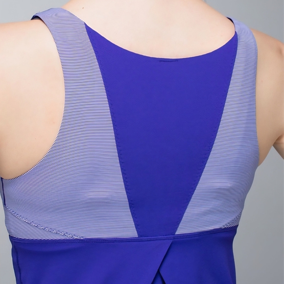 Lululemon Athletica Run Ta Ta TopperTank Cool Breeze Tank Top Purple Stripe Sz 4 - Picture 3 of 9
